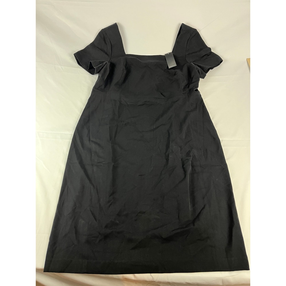 Rafaella Black Square Neck Short Sleeve Midi Dress Women's Size 16W - Picture 2 of 8